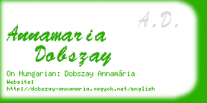 annamaria dobszay business card