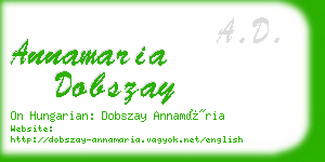 annamaria dobszay business card